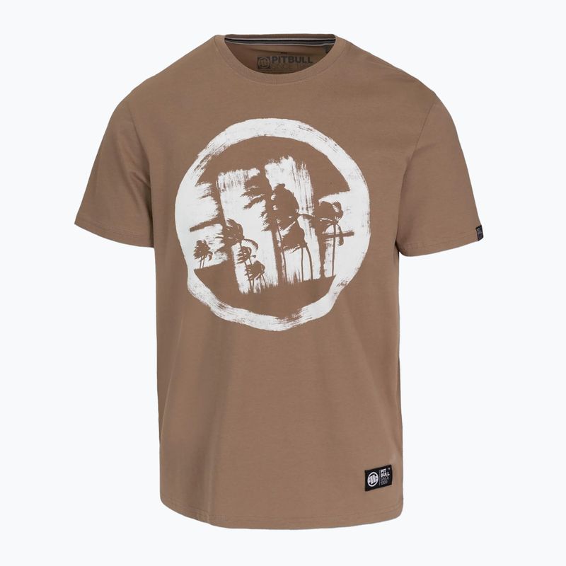 Vyriški marškinėliai Pitbull Logo Palms brown savana 4