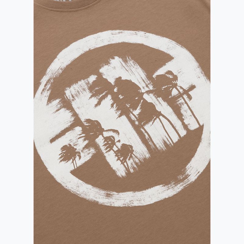 Vyriški marškinėliai Pitbull Logo Palms brown savana 7
