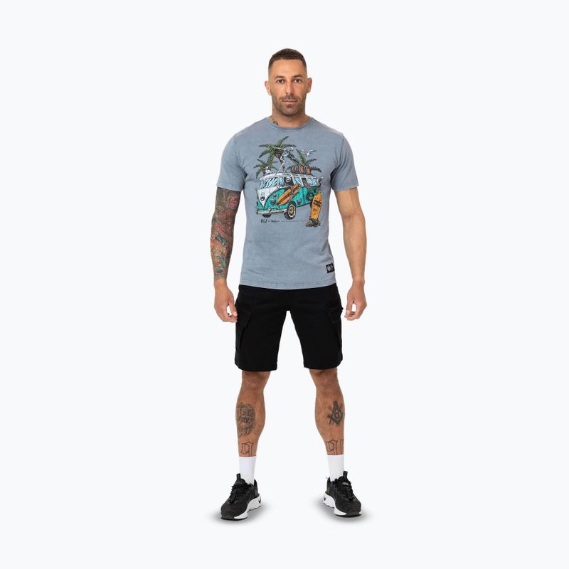 Vyriški marškinėliai Pitbull Open Beach washed blue 2