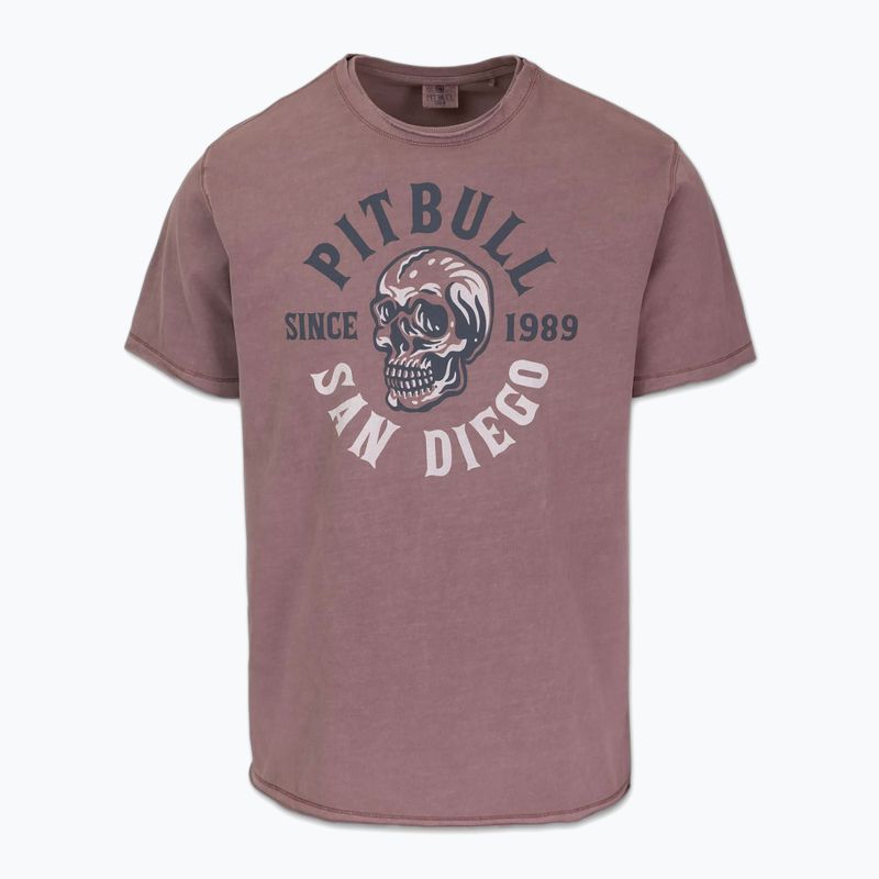 Vyriški marškinėliai Pitbull Shkull Logo dusty burgundy