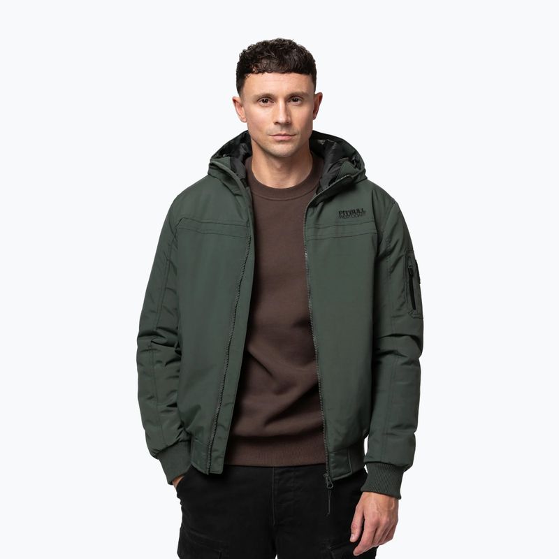 Vyriška žieminė striukė Pitbull Balboa 2 Hooded dark green 5
