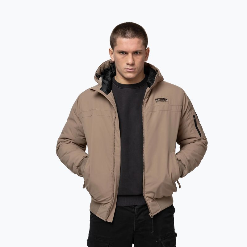 Vyriška žieminė striukė Pitbull Balboa 2 Hooded dark sand 4