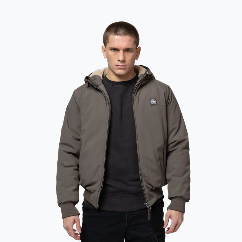 Vyriška žieminė striukė Pitbull Elkwood 3 Sherpa Hooded taupe 4
