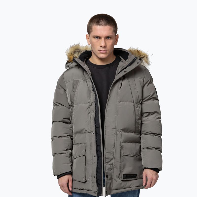 Vyriška žieminė striukė Pitbull Forest Hooded Parka taupe 4