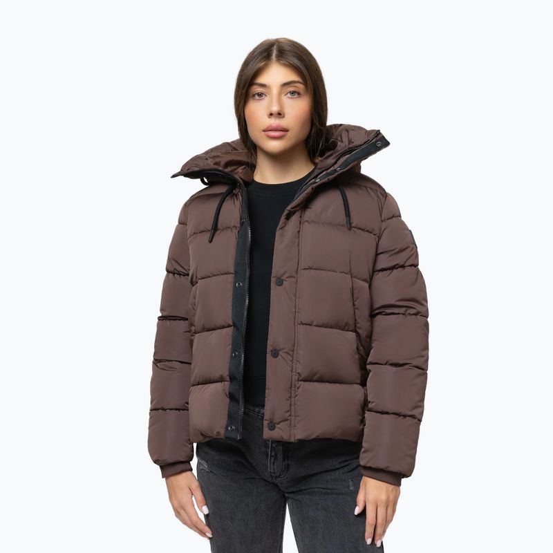 Moteriška žieminė striukė Pitbull Amalia Padded Hooded dark chocolate 4