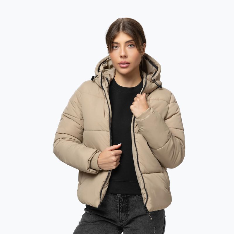 Moteriška žieminė striukė Pitbull Vista Quilted Hooded dark sand 6