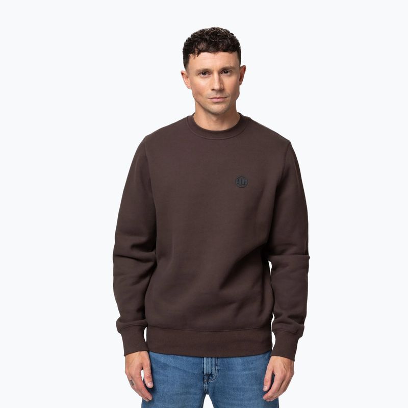 Vyriškas džemperis Pitbull Small Logo Crewneck dark chocolate