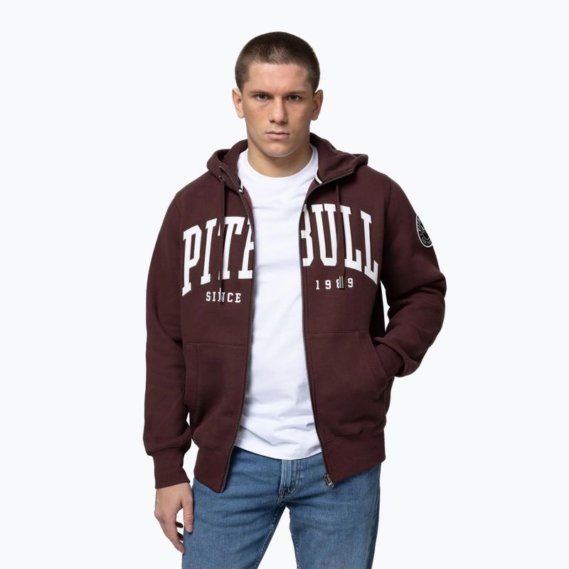 Vyriškas džemperis Pitbull Norton Hooded Zip dark burgundy 4