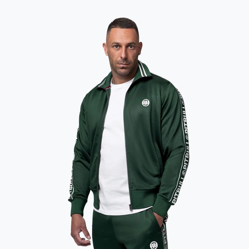 Vyriškas džemperis Pitbull Trackjacket Tape Logo Terry Group bottle green 4