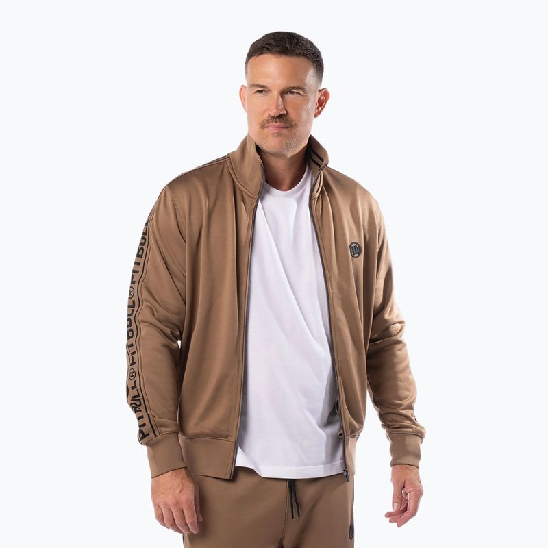 Vyriškas džemperis Pitbull Trackjacket Tape Logo Terry Group coyote brown 2