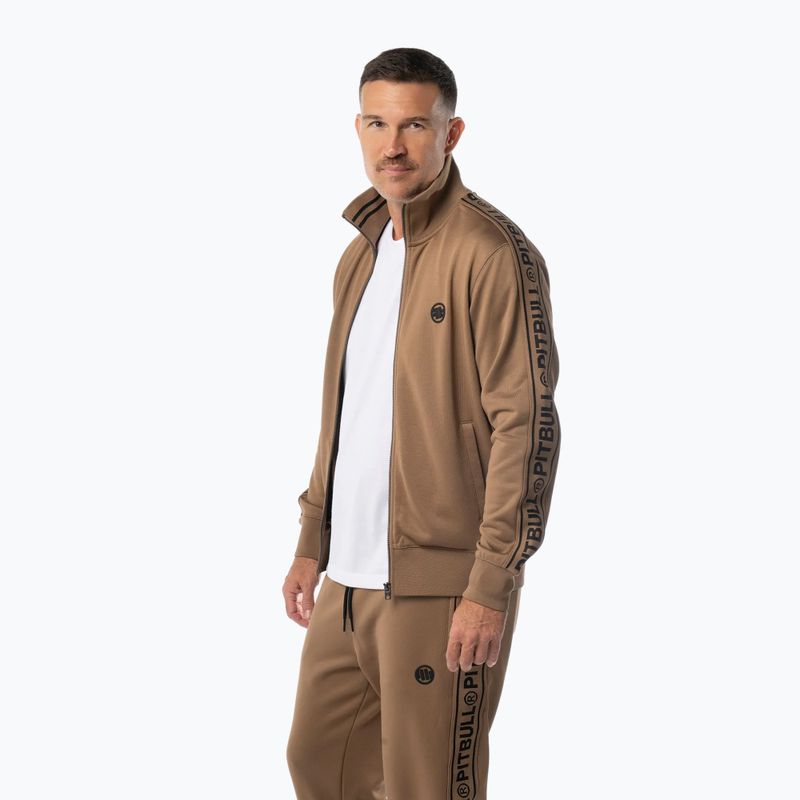 Vyriškas džemperis Pitbull Trackjacket Tape Logo Terry Group coyote brown 4