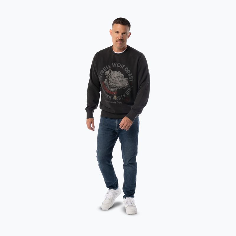 Vyriškas džemperis Pitbull Strenght & Respect Crewneck washed dark graphite 4
