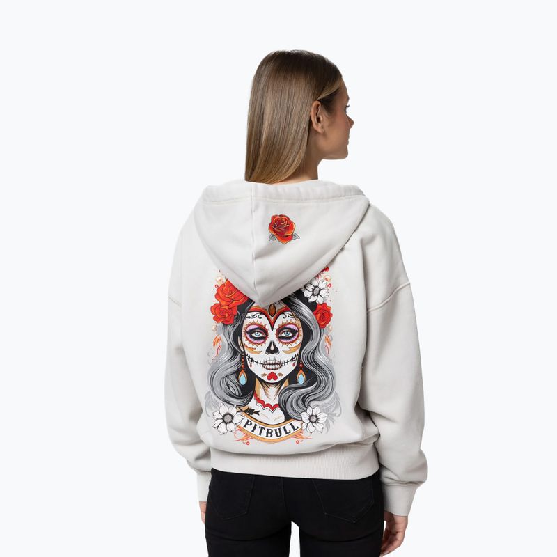 Moteriškas džemperis Pitbull Santa Muerte Hooded Zip white stone 3