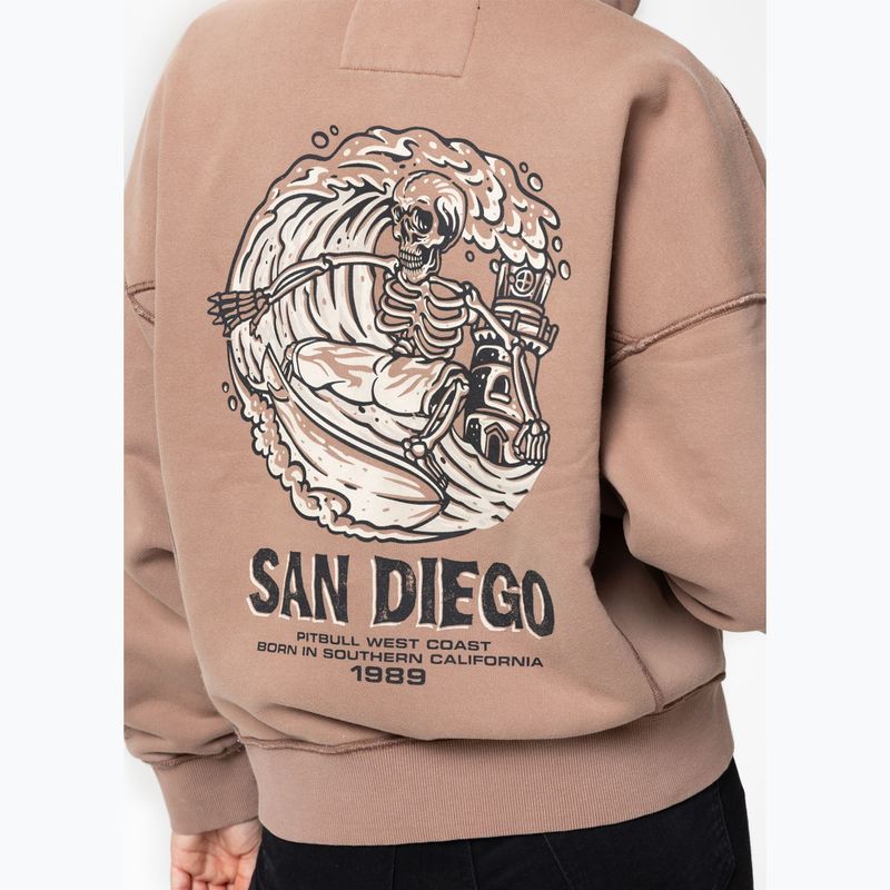 Moteriškas džemperis Pitbull Skull Surf Hooded Zip chocolate mousse 6