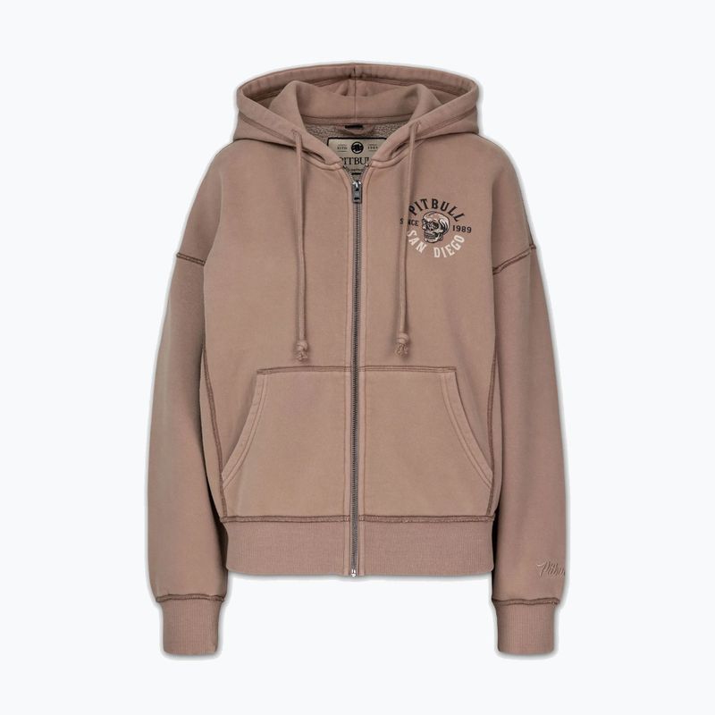 Moteriškas džemperis Pitbull Skull Surf Hooded Zip chocolate mousse 7