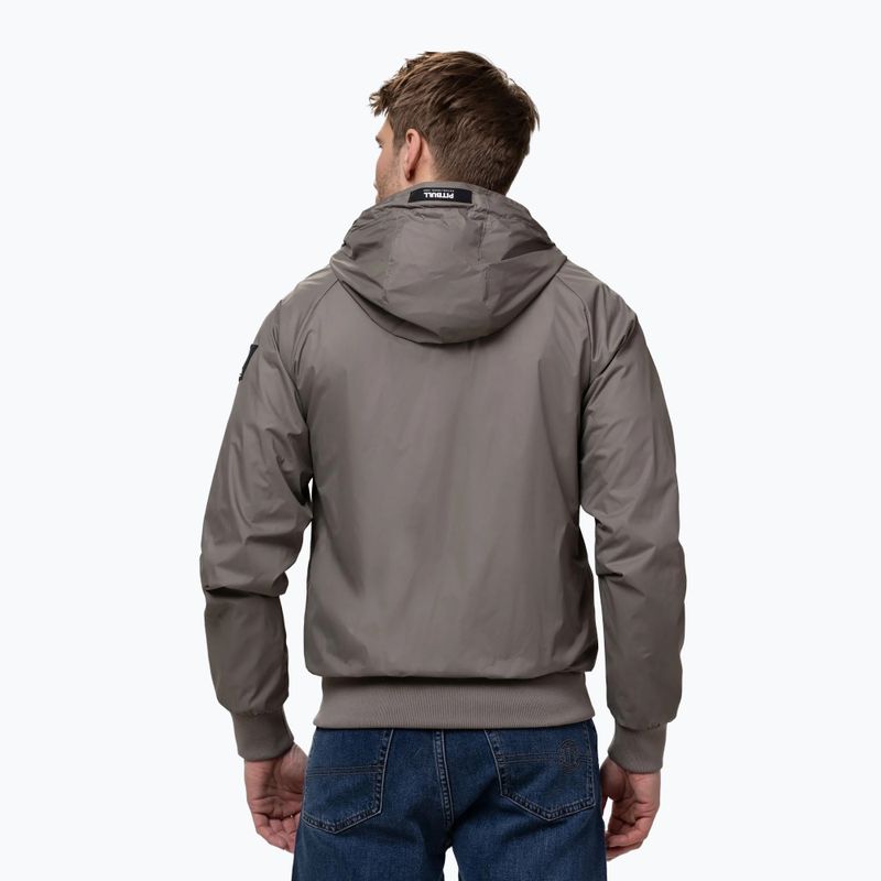 Vyriška striukė Pitbull Athletic Logo Nylon Hooded taupe 3