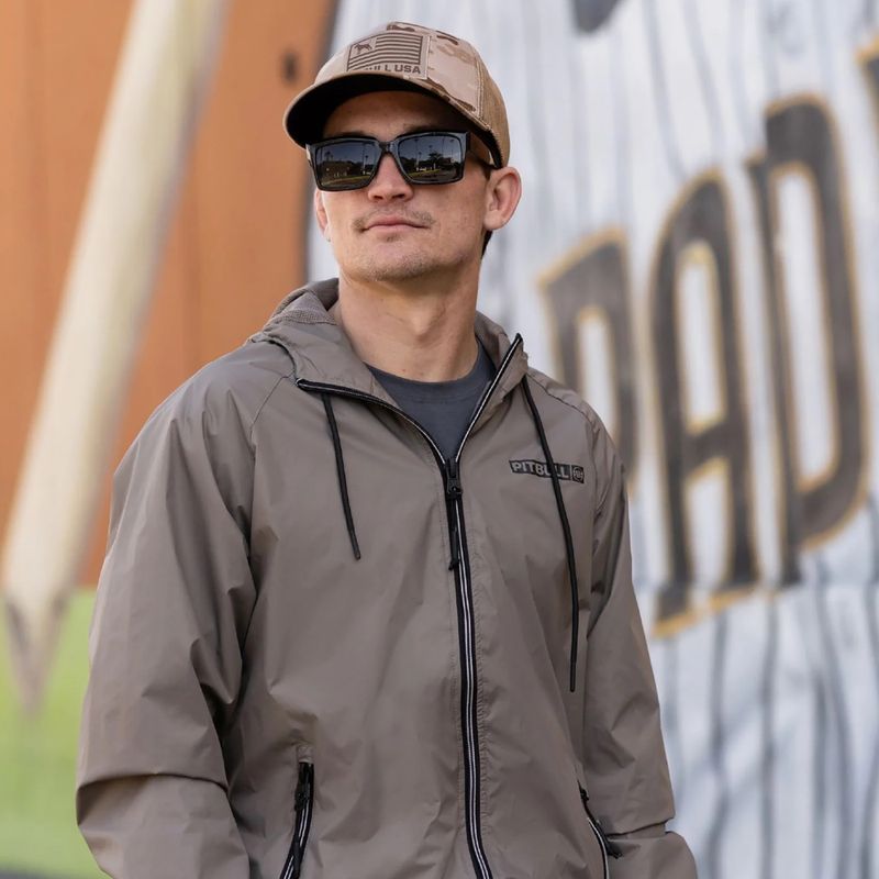 Vyriška striukė Pitbull Athletic Logo Nylon Hooded taupe 14