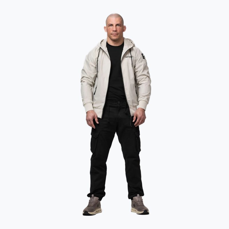 Vyriška striukė Pitbull Athletic Logo Nylon Hooded light sand 2