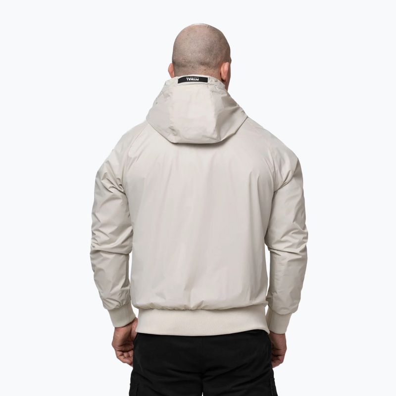 Vyriška striukė Pitbull Athletic Logo Nylon Hooded light sand 3