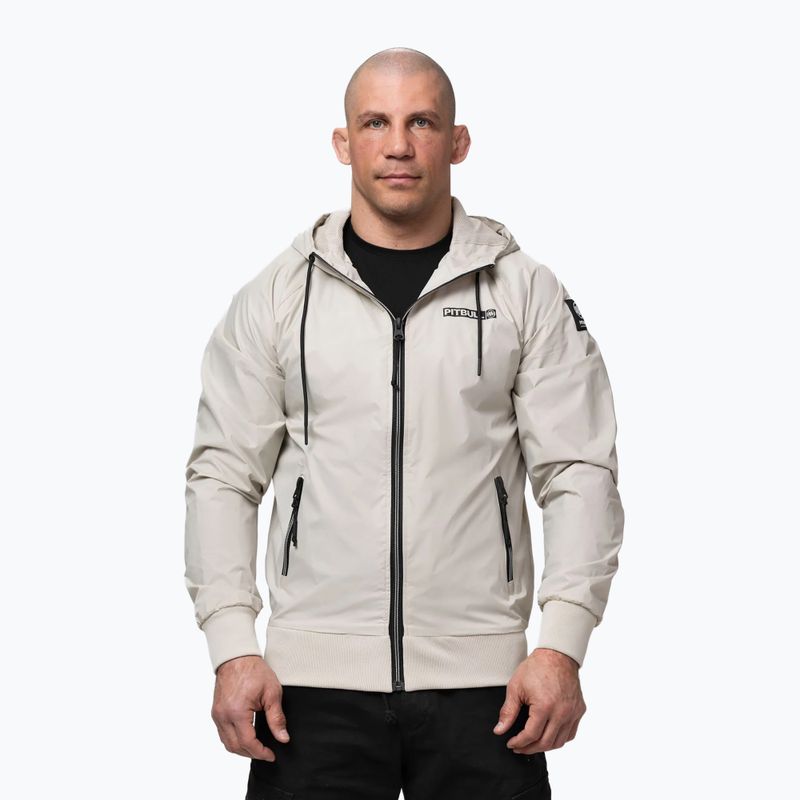 Vyriška striukė Pitbull Athletic Logo Nylon Hooded light sand 4