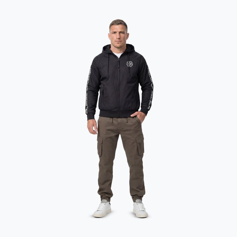 Vyriška striukė Pitbull Athletic Tape Nylon Hooded black 2