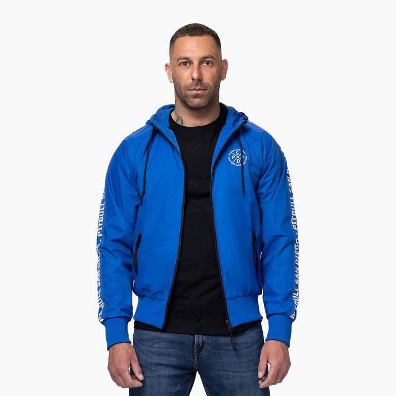 Vyriška striukė Pitbull Athletic Tape Nylon Hooded electric blue 4