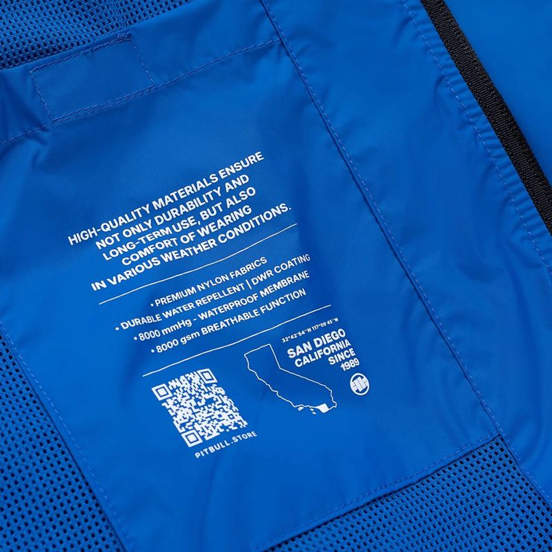 Vyriška striukė Pitbull Athletic Tape Nylon Hooded electric blue 15