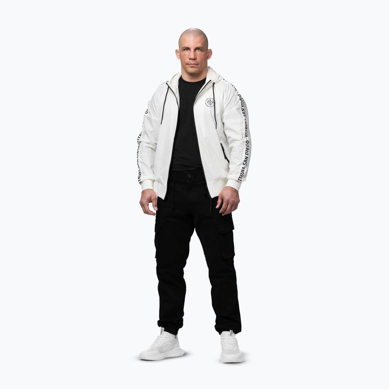 Vyriška striukė Pitbull Athletic Tape Nylon Hooded off white 2