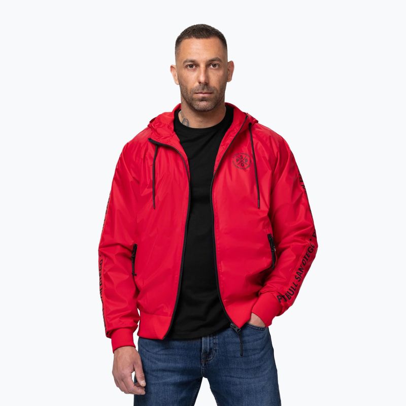 Vyriška striukė Pitbull Athletic Tape Nylon Hooded red 4
