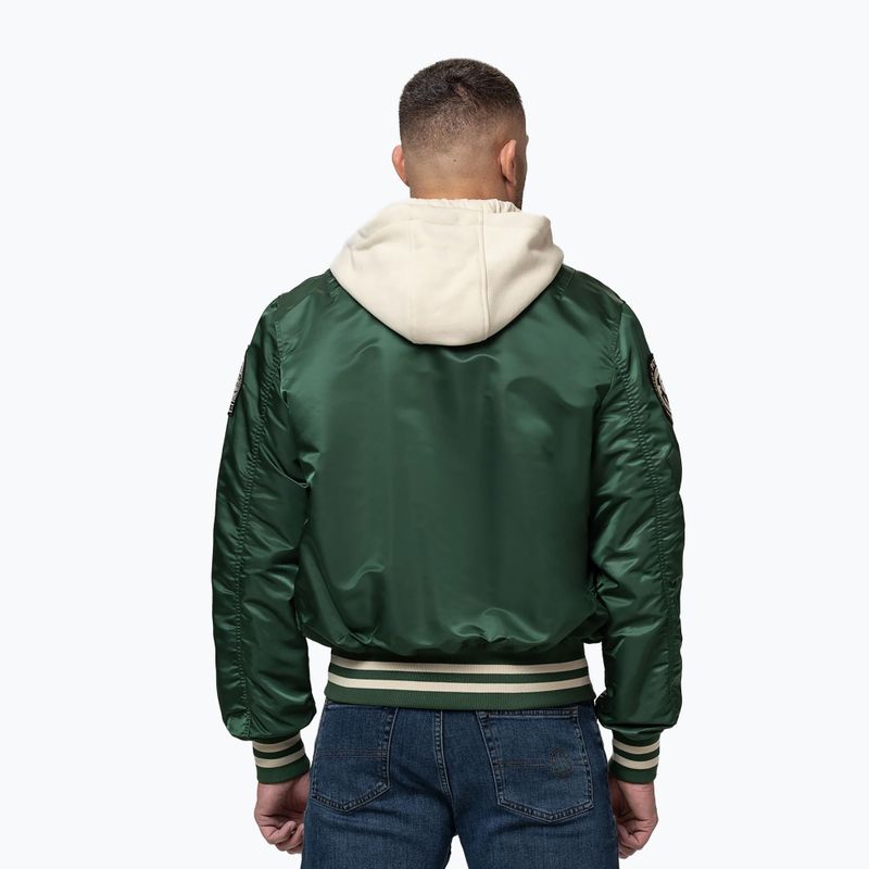 Vyriška striukė Pitbull Mason San Diego Baseball Hooded bottle green/beige 3