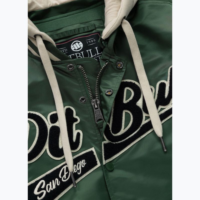 Vyriška striukė Pitbull Mason San Diego Baseball Hooded bottle green/beige 11