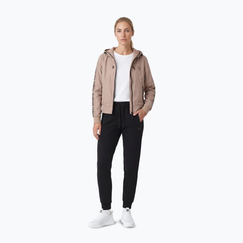 Moteriška striukė Pitbull Aaricia Stripes Nylon Hooded dark sand 2