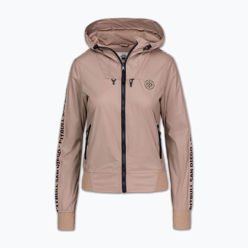 Moteriška striukė Pitbull Aaricia Stripes Nylon Hooded dark sand 3
