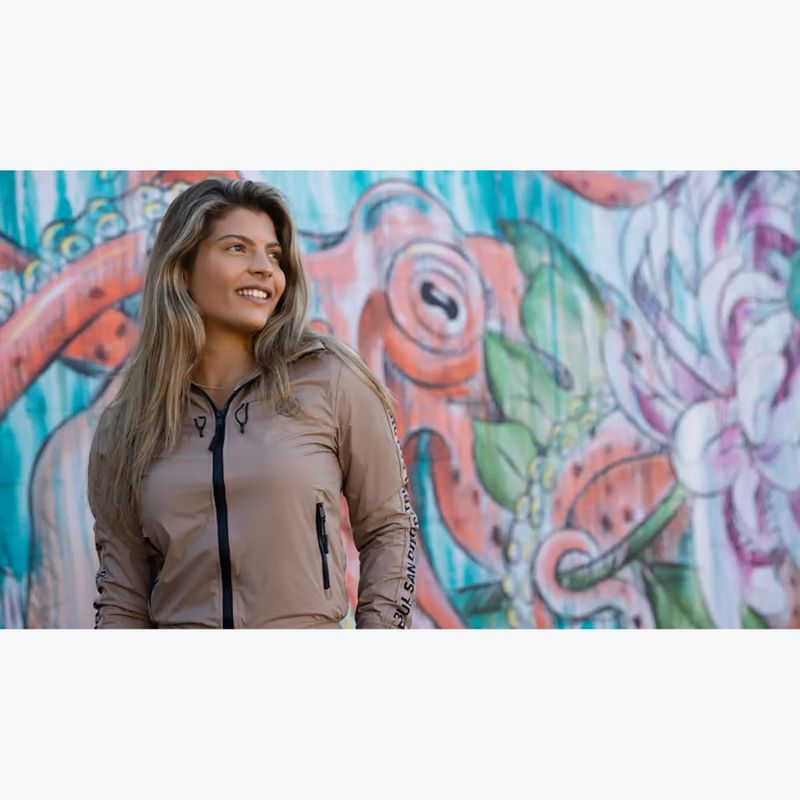 Moteriška striukė Pitbull Aaricia Stripes Nylon Hooded dark sand 11