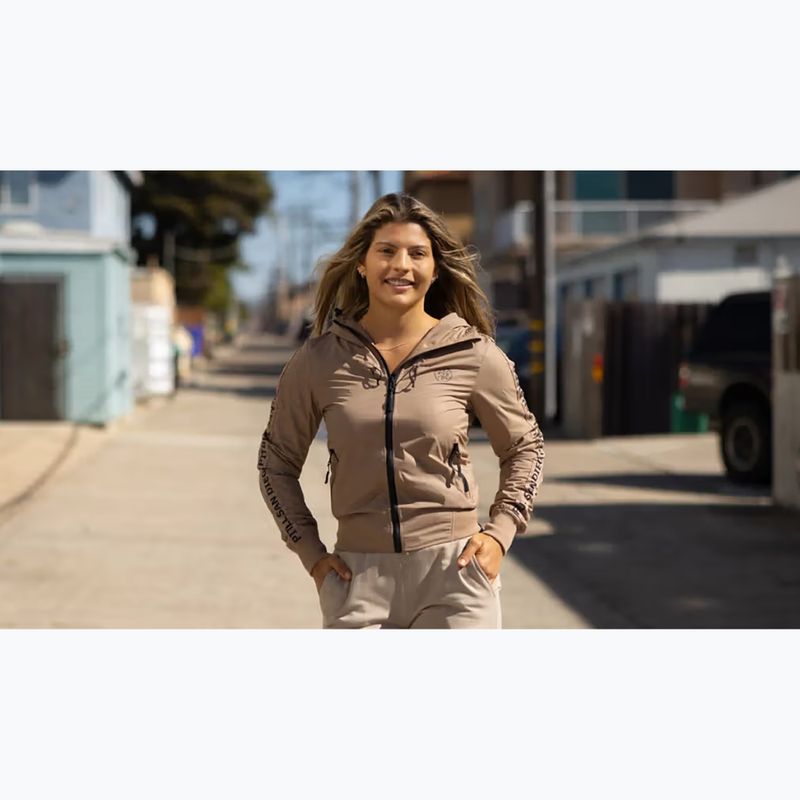 Moteriška striukė Pitbull Aaricia Stripes Nylon Hooded dark sand 12