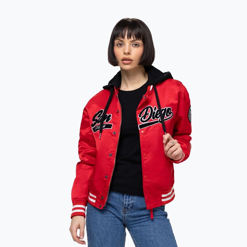 Moteriška striukė Pitbull Angela San Diego Hooded Varsity fluo/red 4