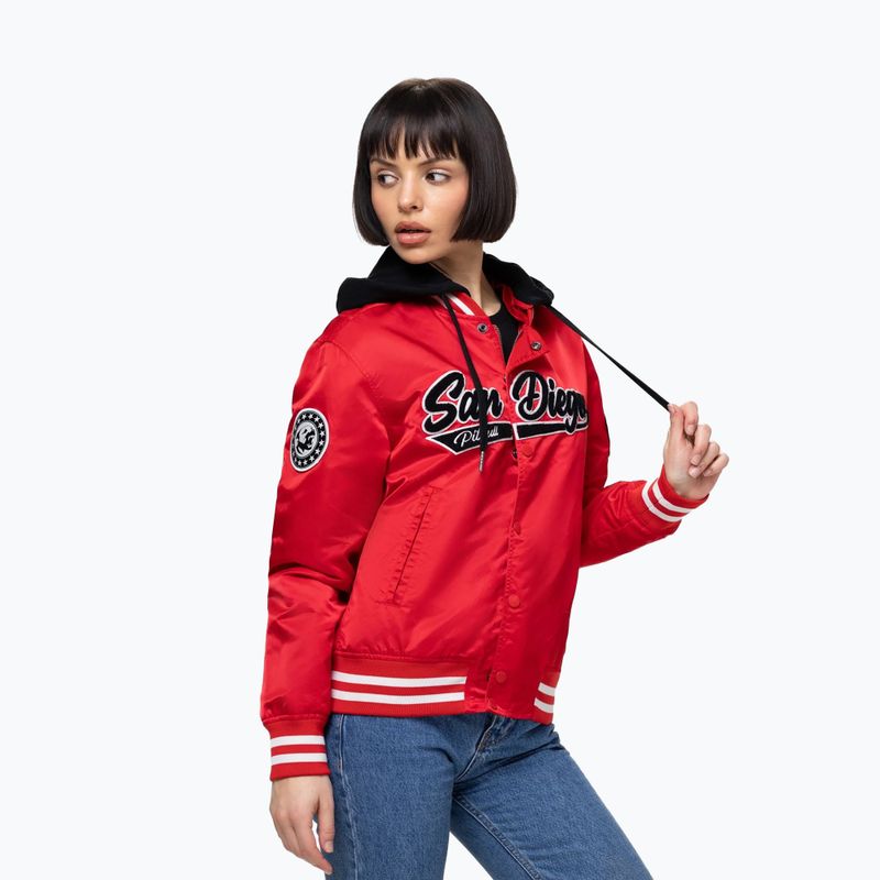 Moteriška striukė Pitbull Angela San Diego Hooded Varsity fluo/red 5