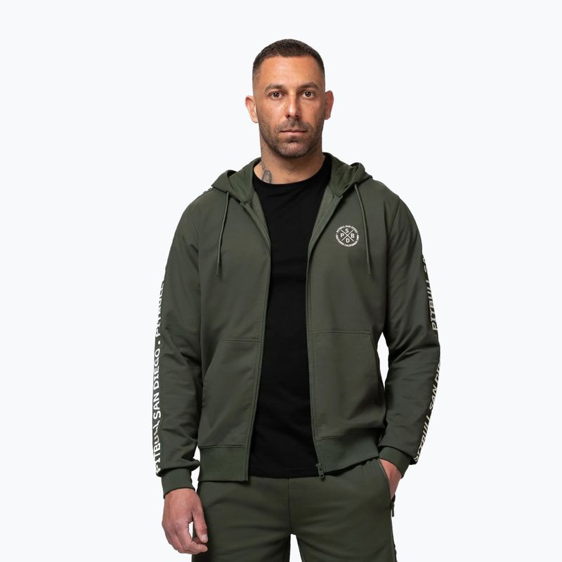 Vyriškas džemperis Pitbull Tape Parker Hooded Zip old green 4