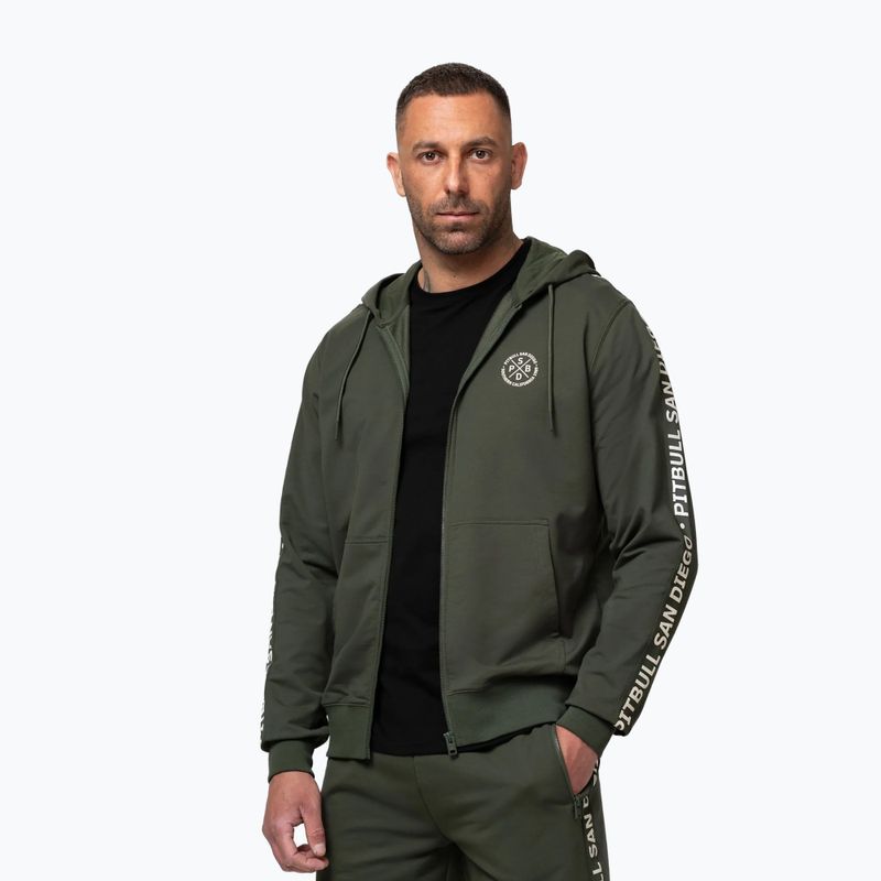 Vyriškas džemperis Pitbull Tape Parker Hooded Zip old green 5