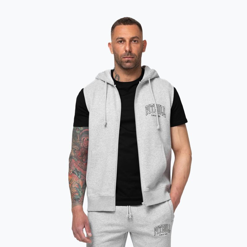 Vyriškas džemperis Pitbull Badger Hooded Vest Zip grey/melange 4