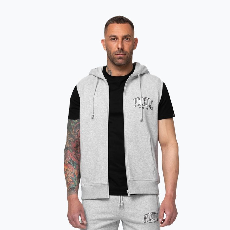 Vyriškas džemperis Pitbull Badger Hooded Vest Zip grey/melange 5