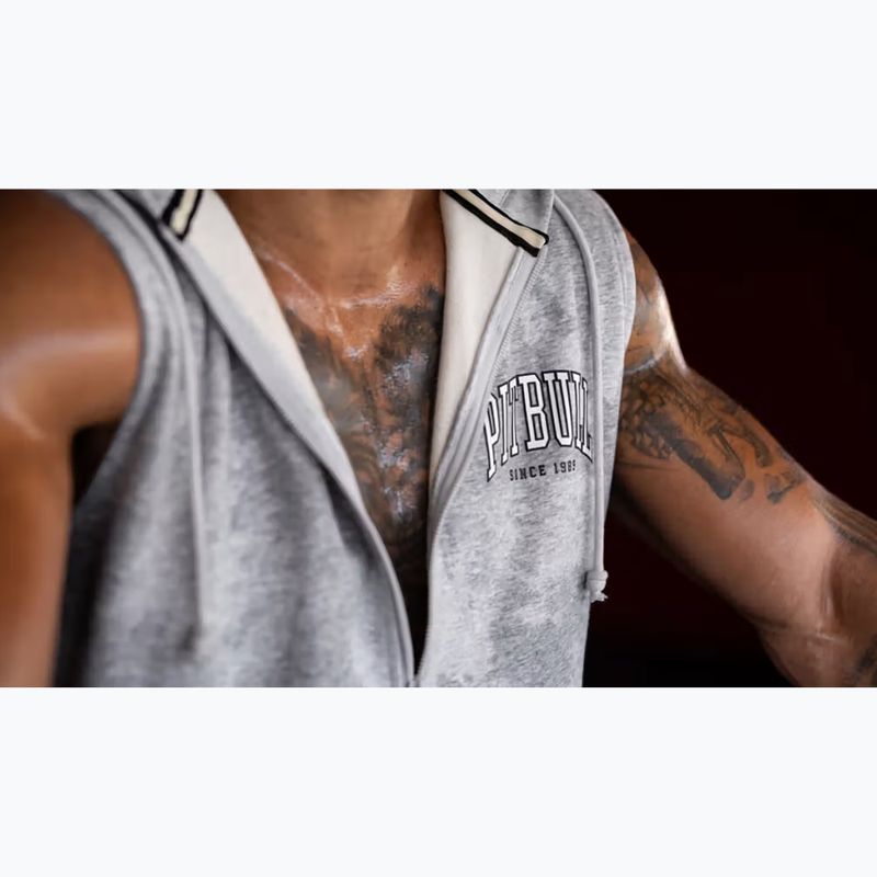 Vyriškas džemperis Pitbull Badger Hooded Vest Zip grey/melange 12