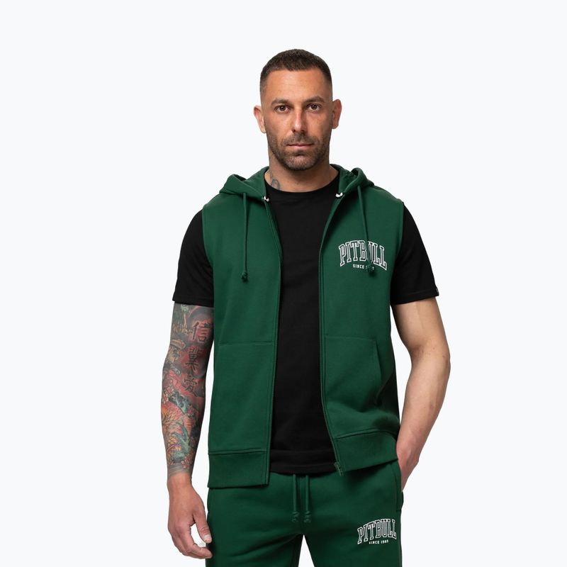 Vyriškas džemperis Pitbull Badger Hooded Vest Zip hunter green 4