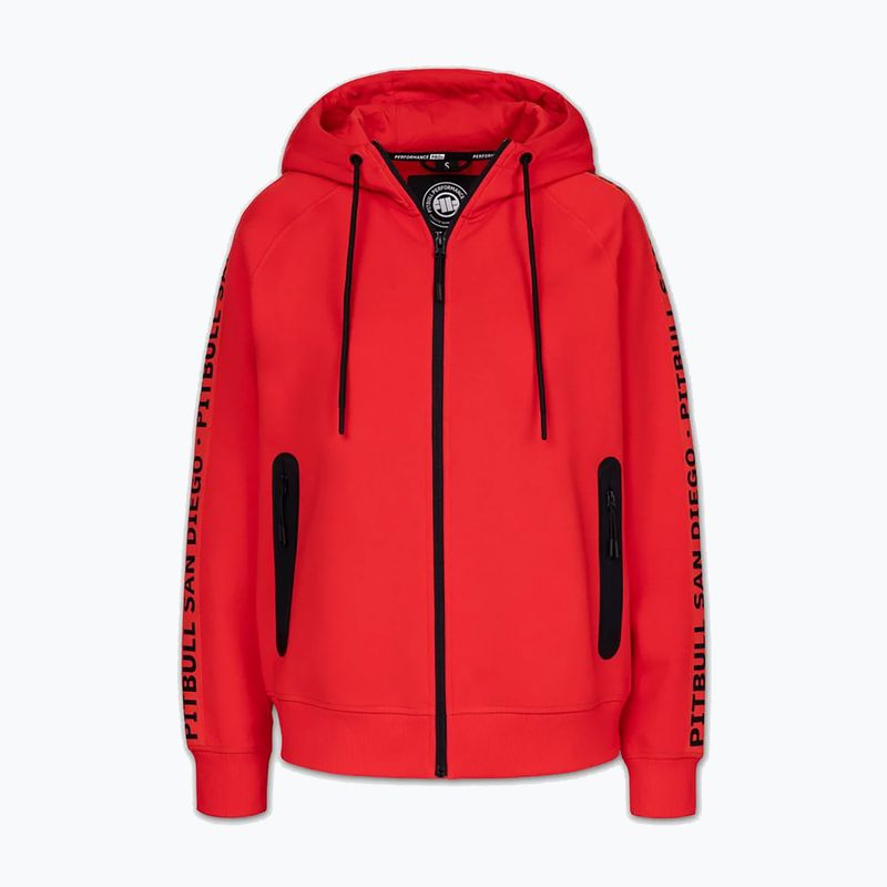 Moteriškas džemperis Pitbull Explory Tape Hooded Zip fluo/red 6