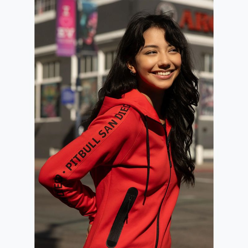 Moteriškas džemperis Pitbull Explory Tape Hooded Zip fluo/red 14