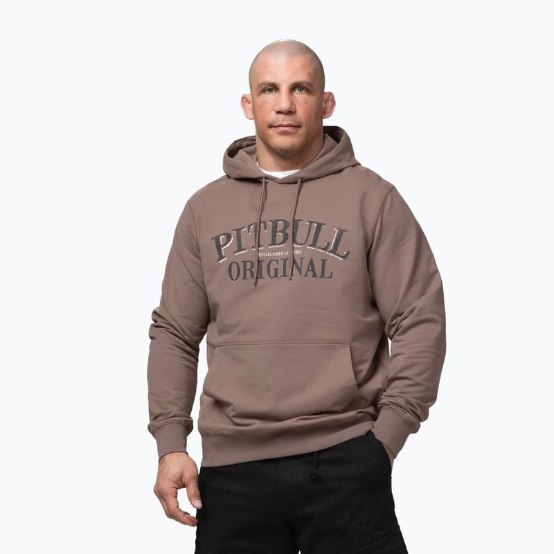 Vyriškas džemperis Pitbull Midnight Sweatshirt Hooded brown savana 4