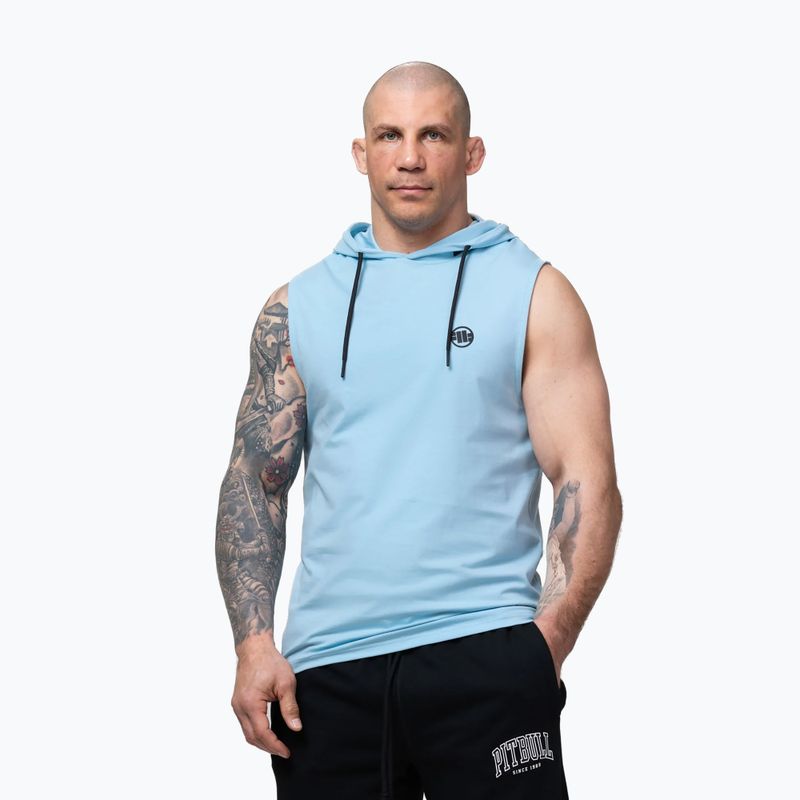Vyriškas treniruočių džemperis Pitbull Mercado Hilltop Sleeveless Hooded light blue