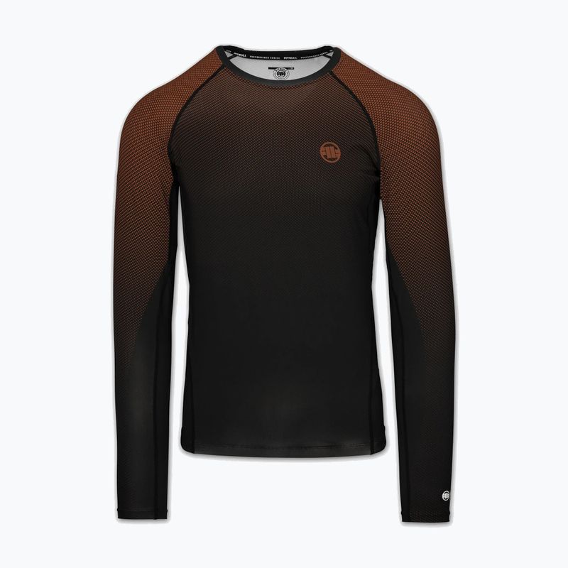 Vyriškas ilgomis rankovėmis rashguardas Pitbull Belt Rashguard brown 3