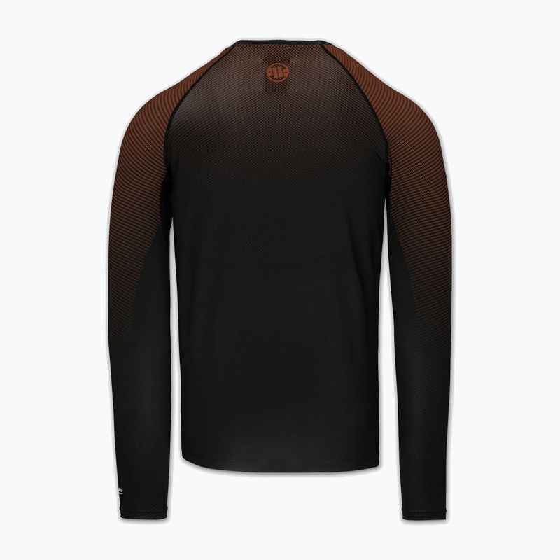 Vyriškas ilgomis rankovėmis rashguardas Pitbull Belt Rashguard brown 4