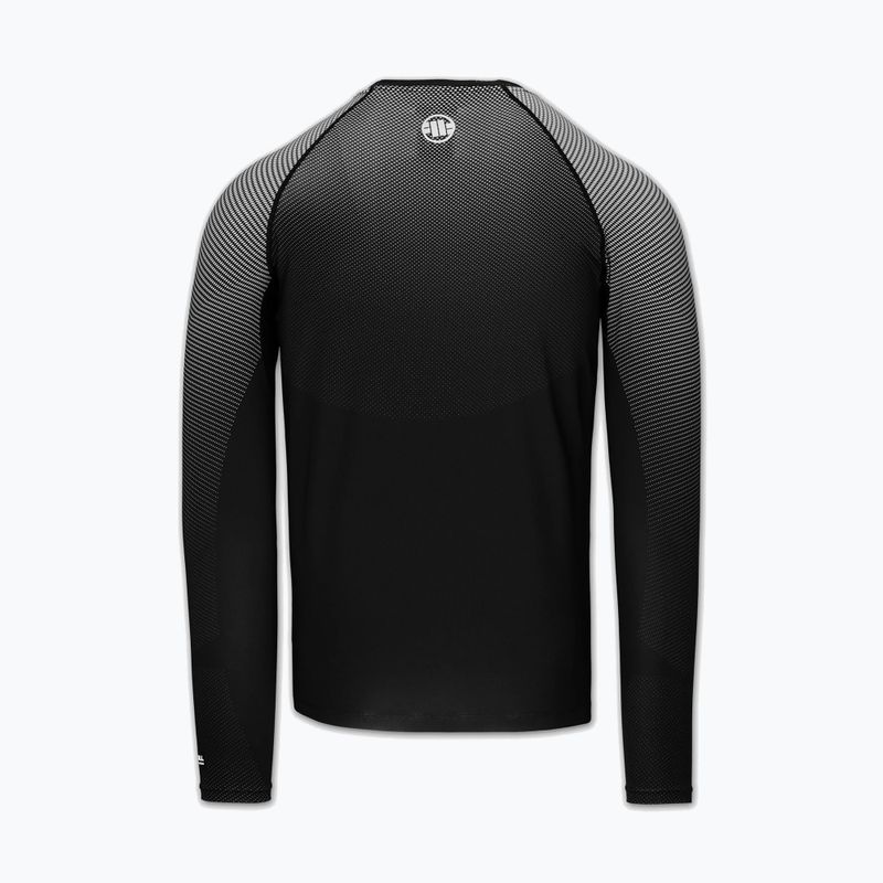 Vyriškas ilgomis rankovėmis rashguardas Pitbull Belt Rashguard black 4